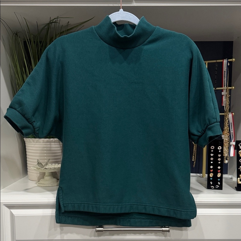 Banana Republic Teal Ribbed Knit Top Small